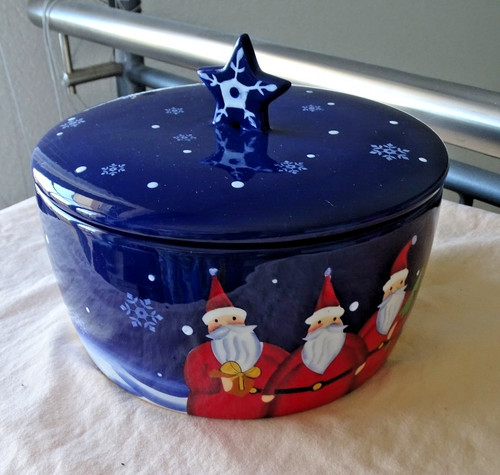 Weihnachtsdose aus keramik mit - keramik,